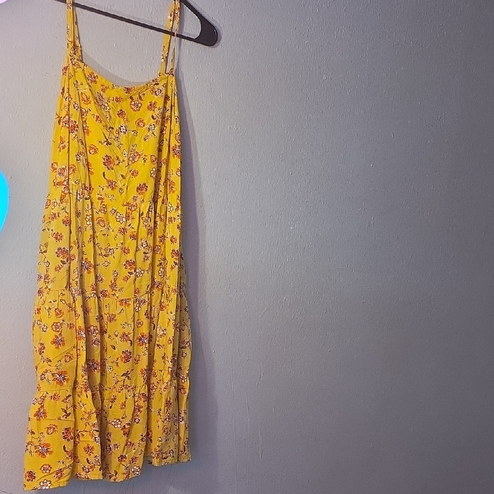 Yellow Floral Sundress – Spaghetti Strap, Flowy Summer Dress